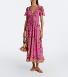 Camilla Embellished floral silk midi dress