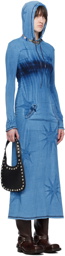 Masha Popova Blue Hooded Maxi Dress