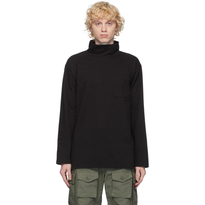 Photo: Engineered Garments Black Jersey Mock Turtleneck