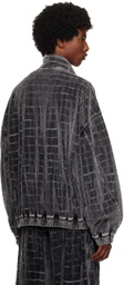 Alexander Wang Gray Crocodile Velour Track Jacket