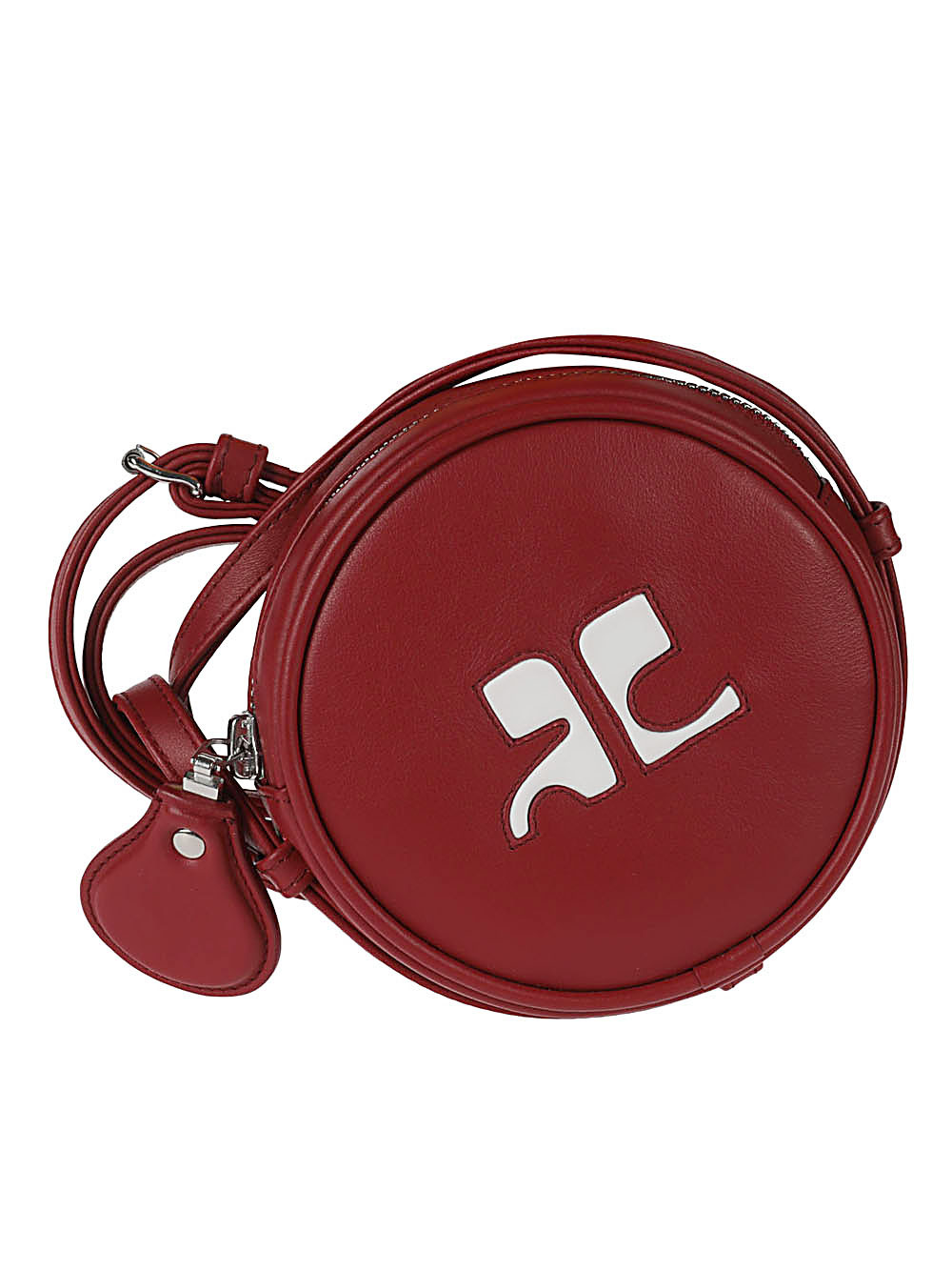 COURRÈGES - Logo Round Leather Crossbody Bag Courreges