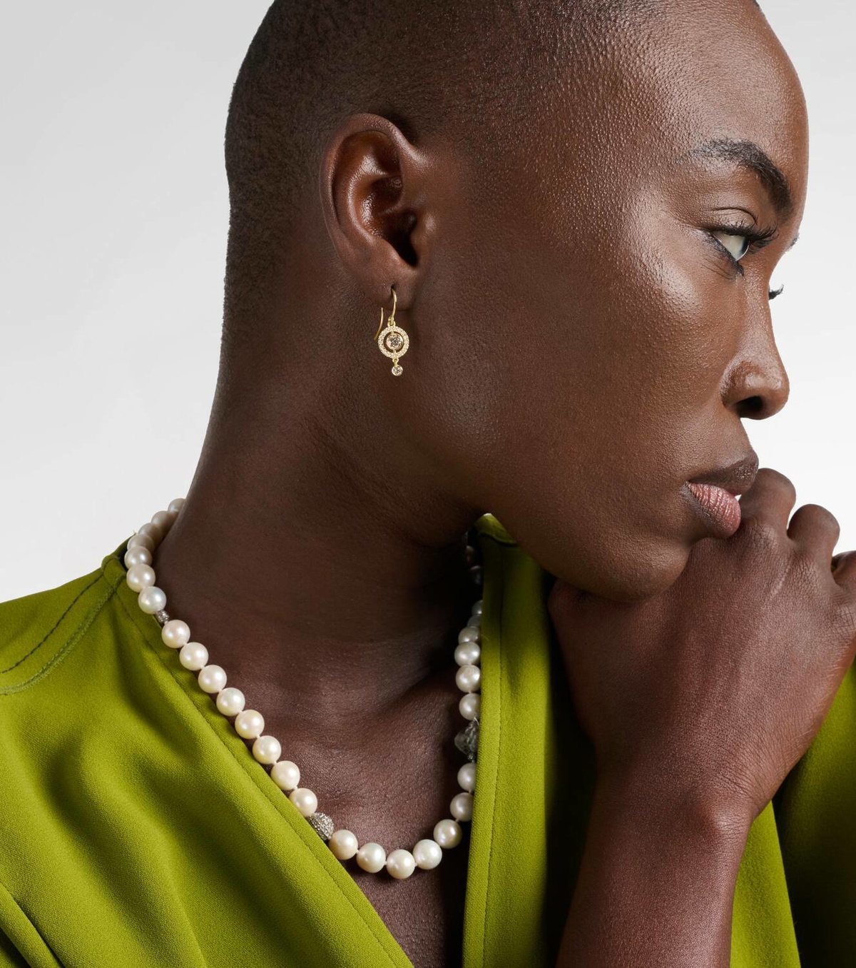 Ileana Makri Orbit 18kt gold drop earrings with diamonds