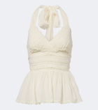 Zimmermann Fairlight lace-trimmed halterneck top