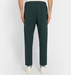 Mr P. - Slim-Fit Cropped Stretch Virgin Wool Drawstring Trousers - Men - Dark green