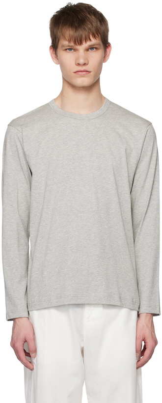 Photo: Comme des Garçons Shirt Gray Crewneck Long Sleeve T-Shirt