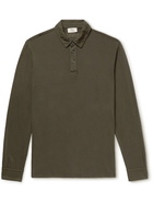 Altea - Cotton and Cashmere-Blend Jersey Polo Shirt - Green