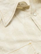 KAPITAL - Magpie Distressed Denim-Jacquard Western Shirt - Neutrals