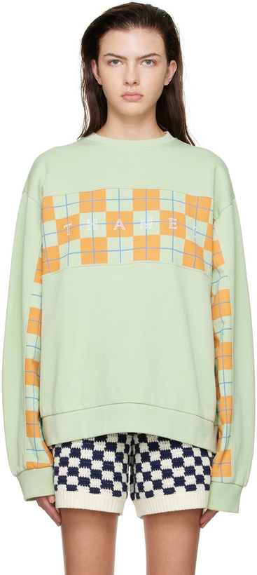 Photo: Thames MMXX Green Letters Sweatshirt