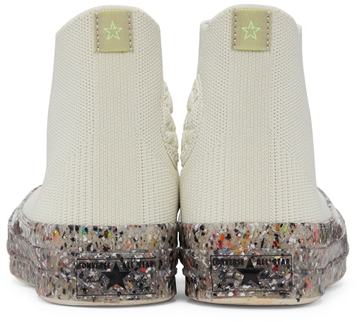 Converse White Renew Chuck 70 Knit High Top Sneakers