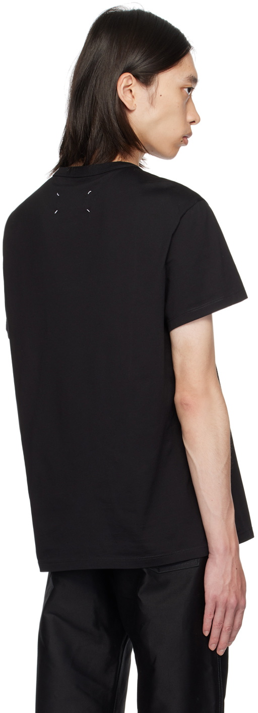 【関税込み】Maison Margiela ブラック Distorted Tシャツ Maison Margiela: Black Distorted T-Shirt | SSENSE