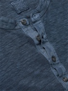 120% - Linen-Jersey Henley T-Shirt - Blue