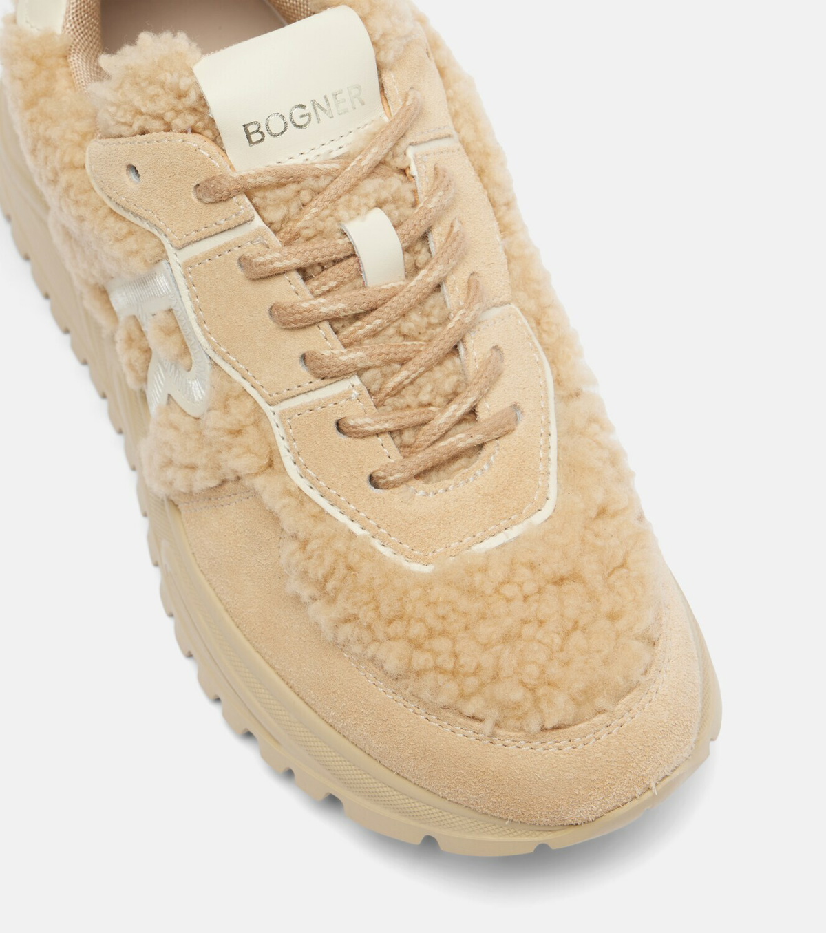 Bogner Malaga 27 suede-trimmed shearling platform sneakers