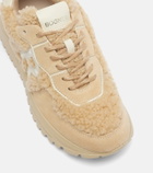 Bogner Malaga 27 suede-trimmed shearling platform sneakers