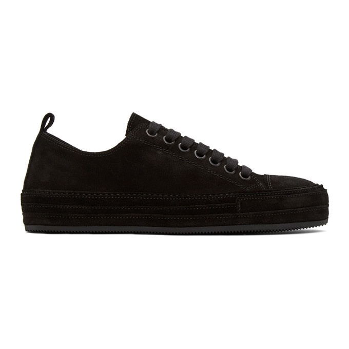 Photo: Ann Demeulemeester Black Distressed Suede Sneakers