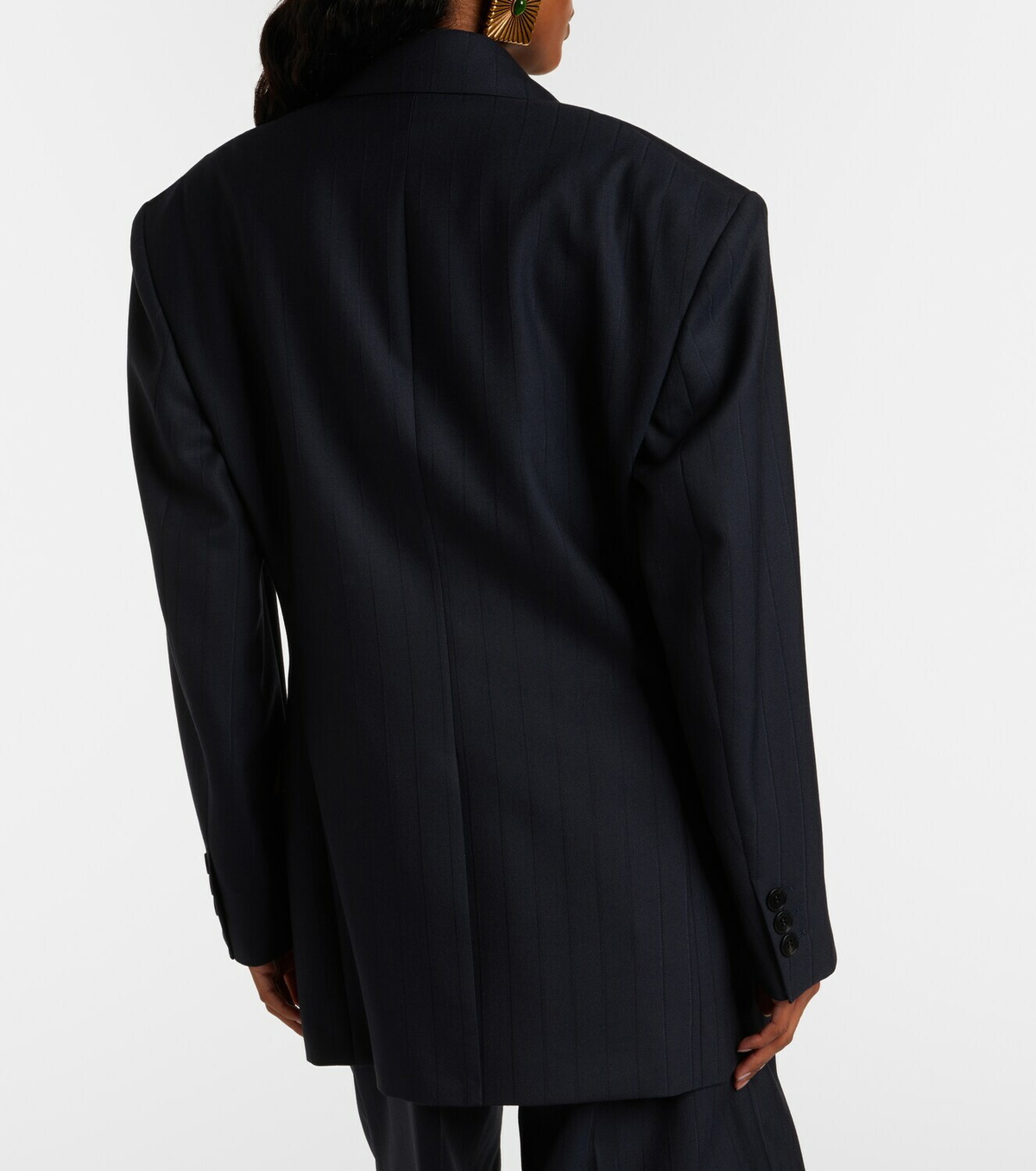 Versace Double-breasted oversized virgin wool blazer
