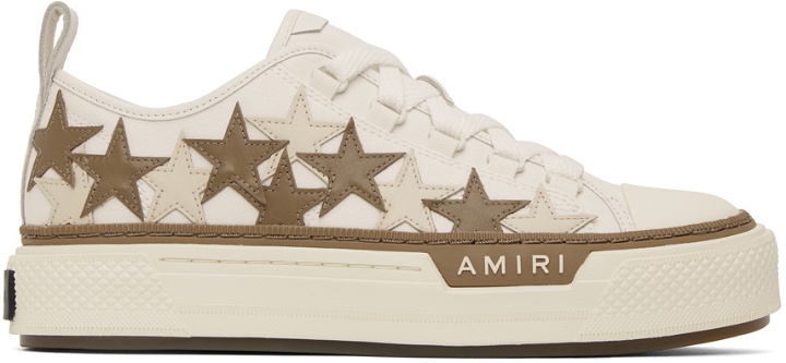 Photo: AMIRI White & Brown Stars Court Low-Top Sneakers