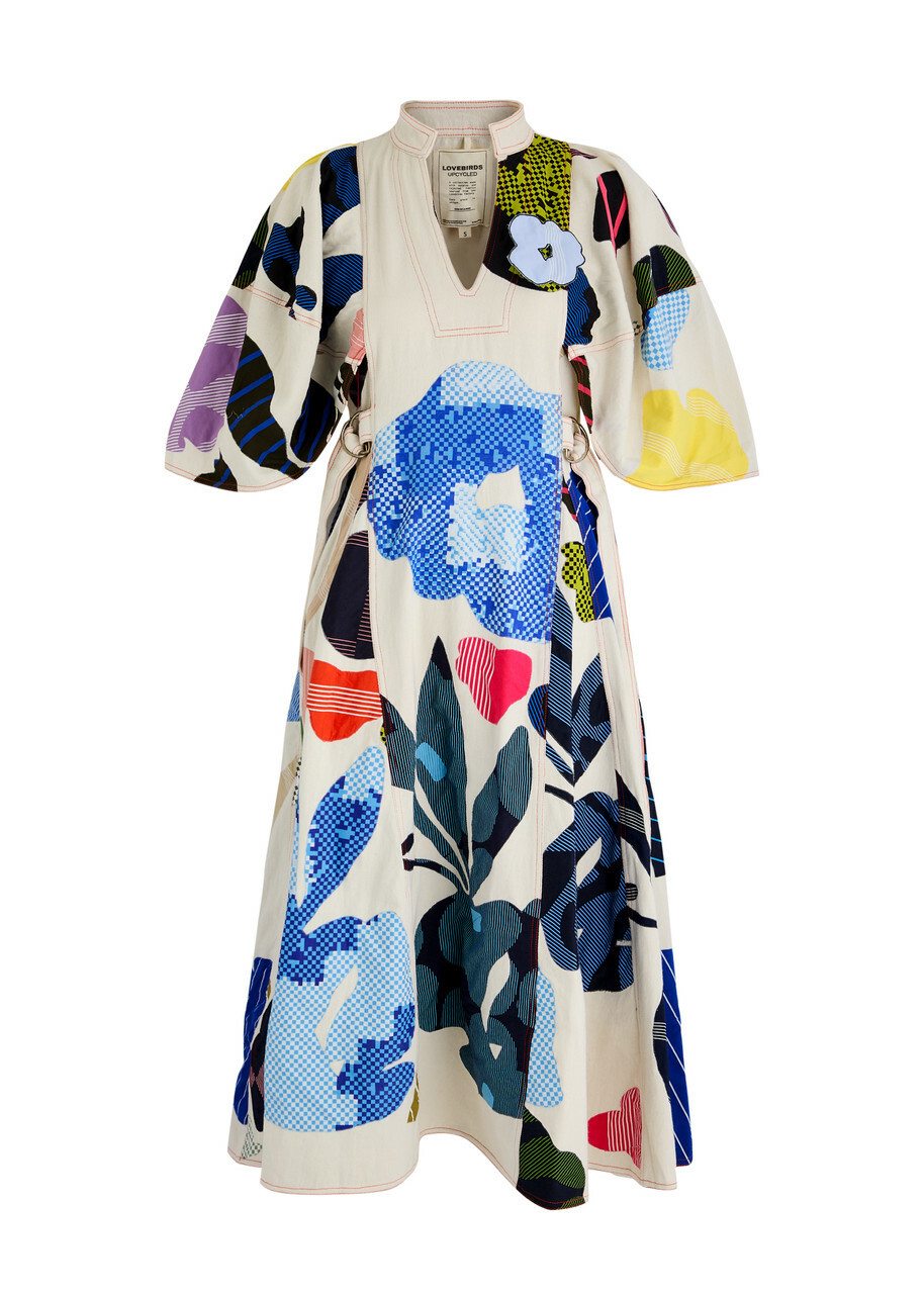 SIGNATURE LOVEBIRD PRINTED SHIRT DRESS