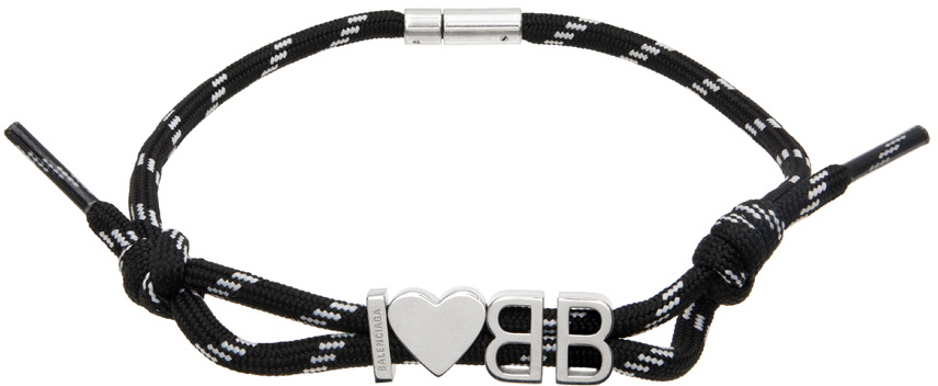 Balenciaga Bb Icon Gourmette Bracelet - Silver - Unisex - L - Brass