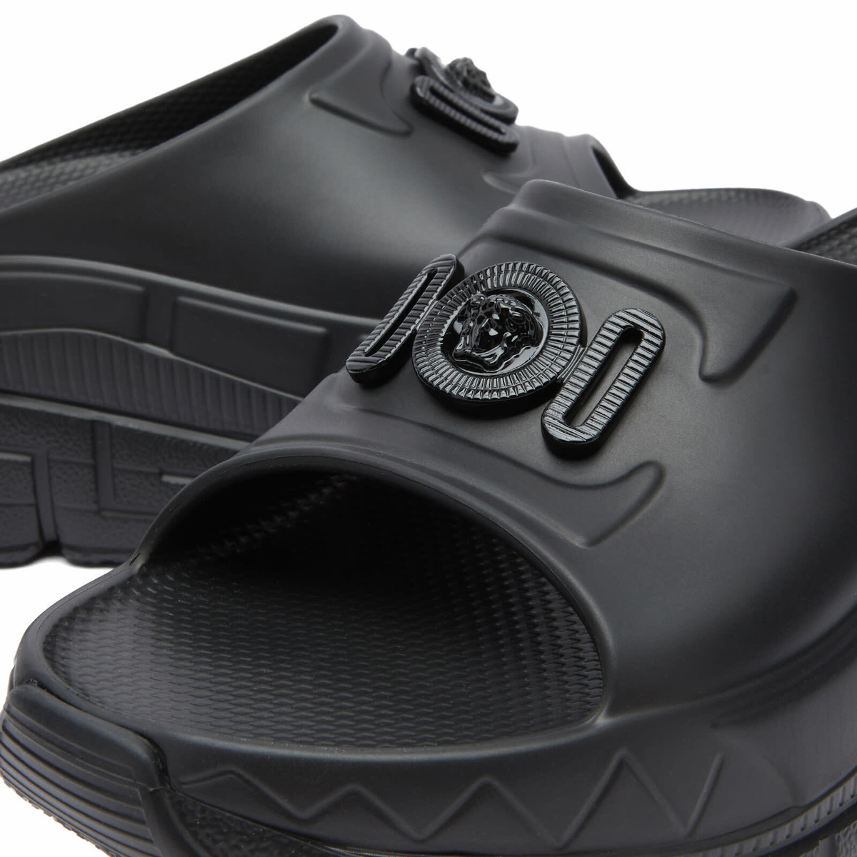 Versace Women's Platform Slides in Black Versace