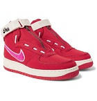 Nike - Emotionally Unavailable Air Force 1 Zipped Canvas High-Top Sneakers - Red
