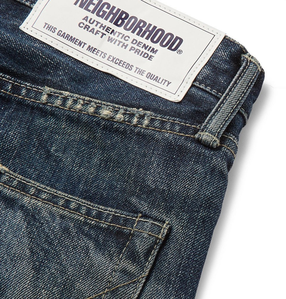 Neighborhood - Distressed Selvedge Denim Jeans - Indigo Neighborhood