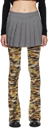 PRISCAVera Gray Pleated Miniskirt