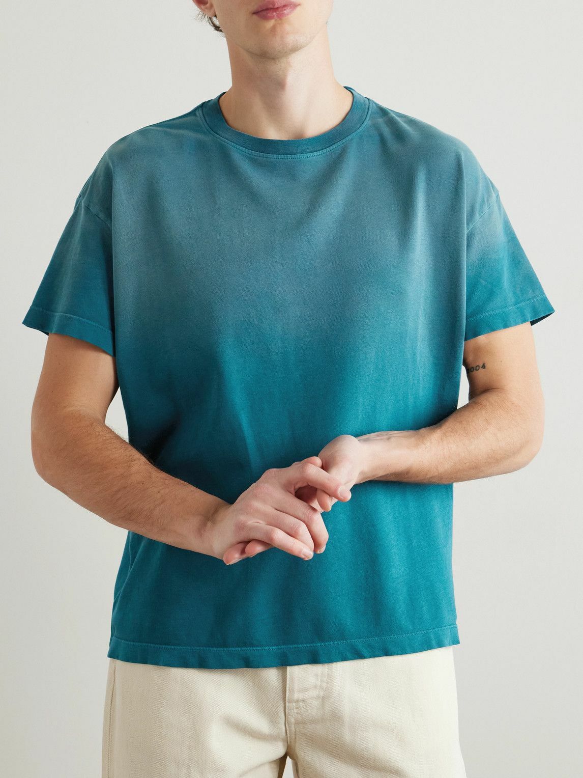 The Elder Statesman - Sun-Bleached Pica Cotton and Cashmere The Elder Statesman - Sun-Bleached Pica Cotton and Cashmere