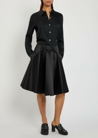 JW Anderson Asymmetric-hem Cotton and Silk-blend Mini Skirt Black