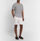 120% - Slim-Fit Striped Linen T-Shirt - Blue