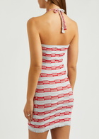 Gimaguas Été Striped Knitted Mini Dress Red