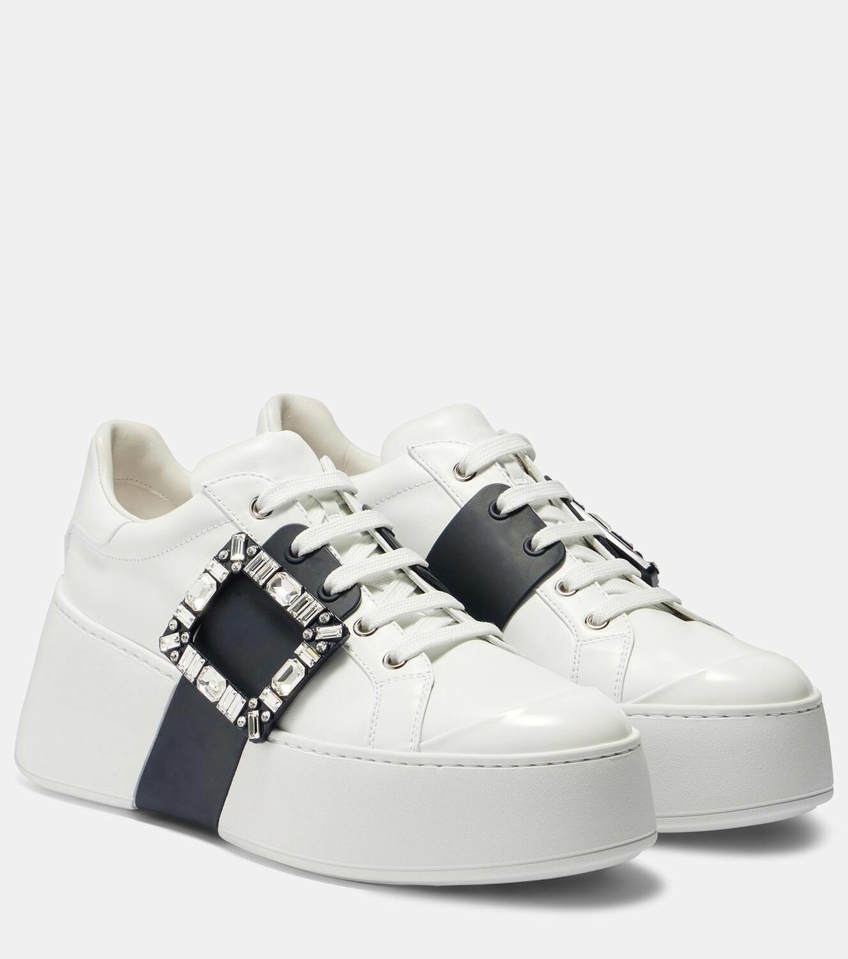 Roger Vivier Viv Skate leather platform sneakers