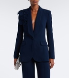Elie Saab Floral-appliqué cady blazer