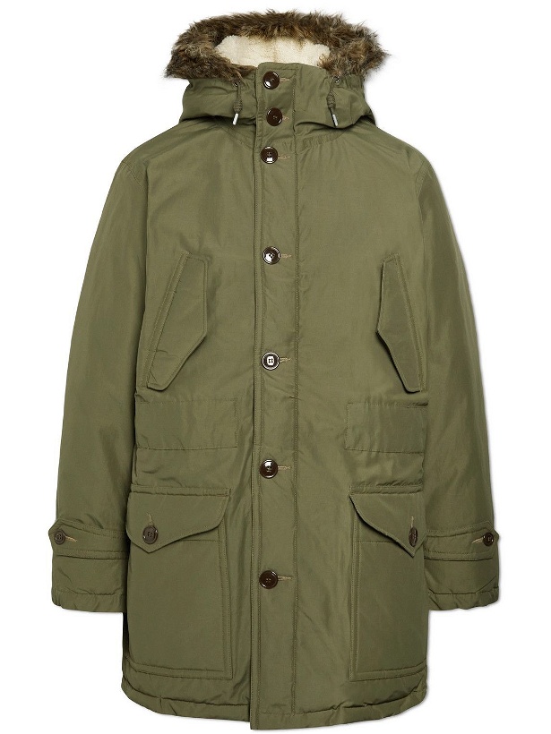 Photo: RRL - Faux Fur-Trimmed Waxed Cotton-Blend Hooded Parka - Green
