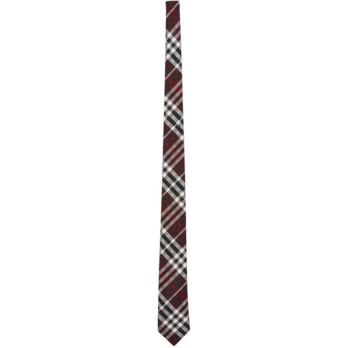 Burberry Red Silk Check Classic Cut Tie Burberry