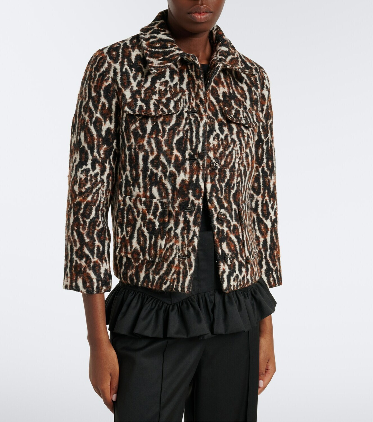 Ganni Leopard-print jacquard jacket