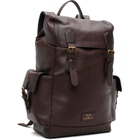 Polo Ralph Lauren Brown Pebbled Leather Backpack