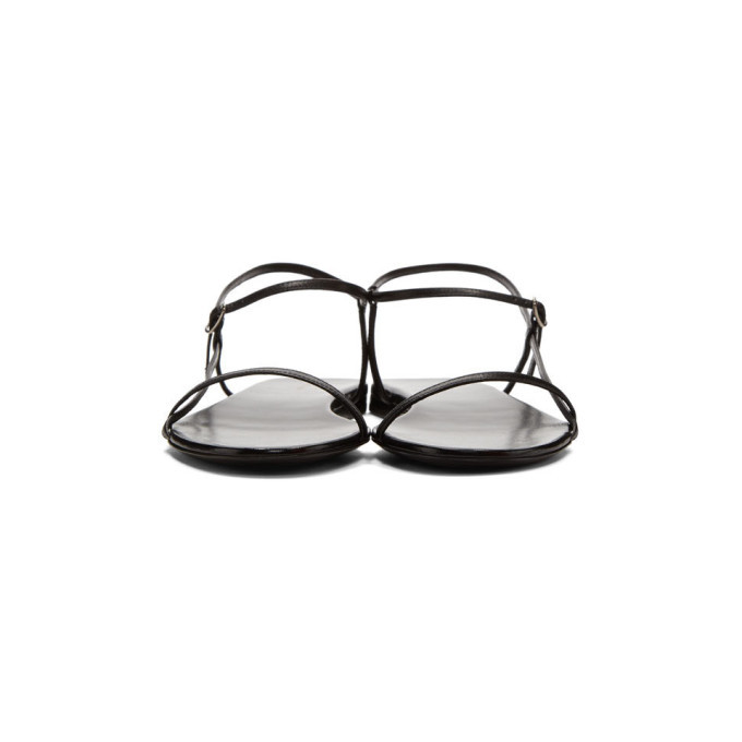 The Row Black Bare Flat Sandals The Row