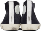 Golden Goose Navy & White Suede Francy Classic High-Top Sneakers