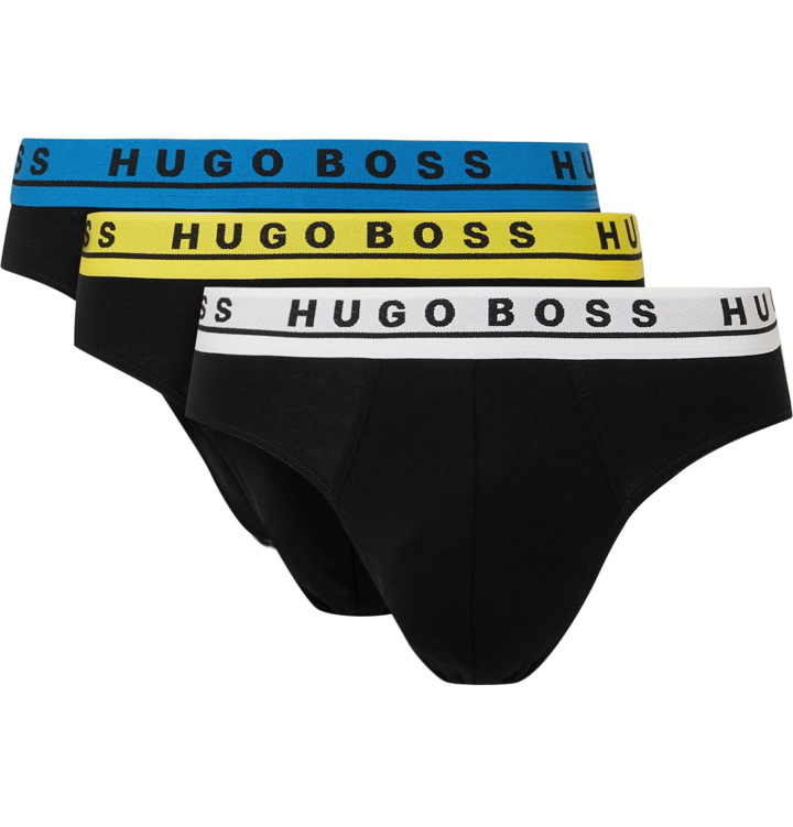 Photo: Hugo Boss - Three-Pack Stretch-Cotton Briefs - Black