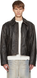 HOPE Brown Void Leather Jacket