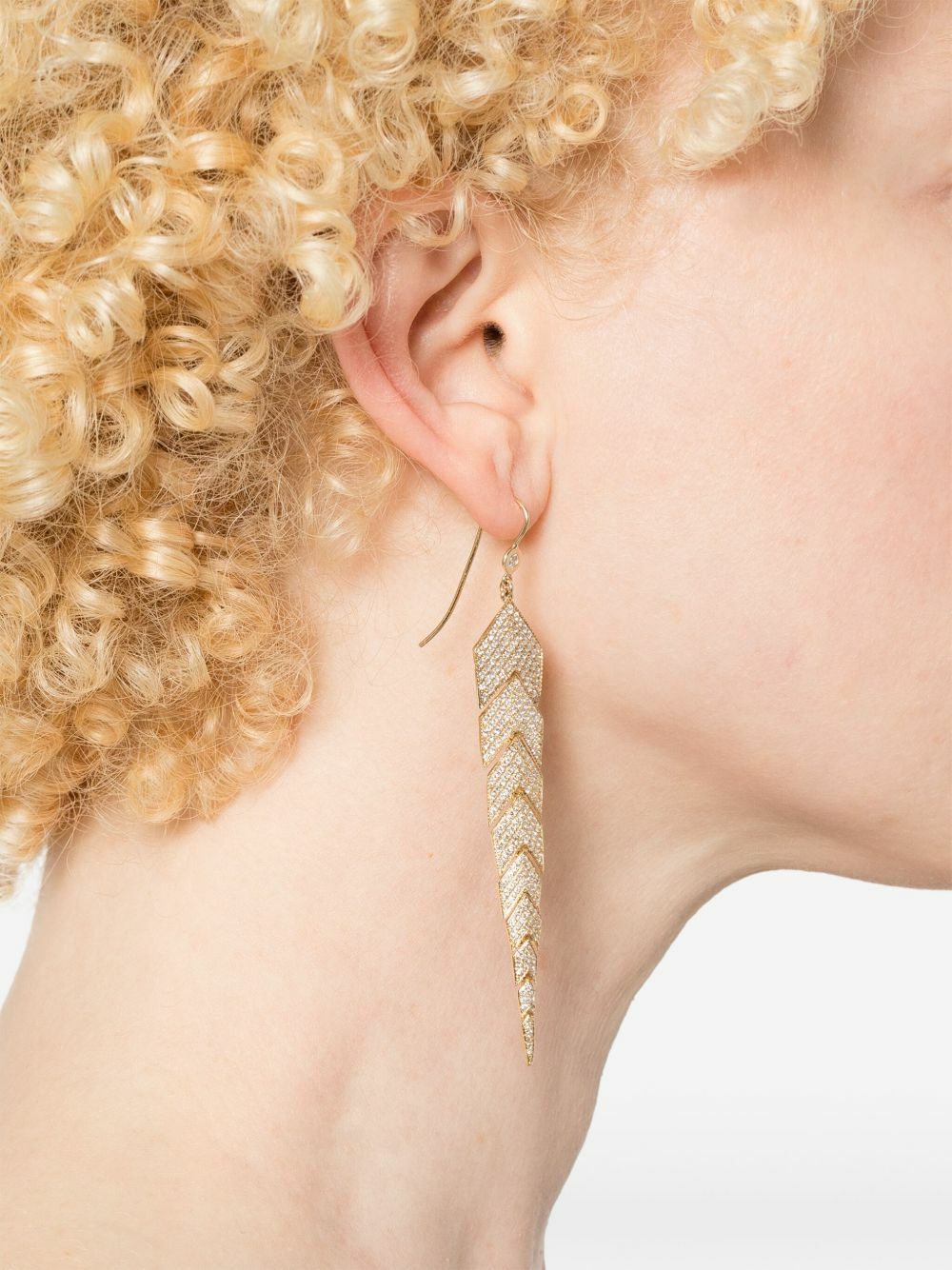 Jacquie Aiche 14Kt Yellow Gold Fishtail Diamond Drop Earrings
