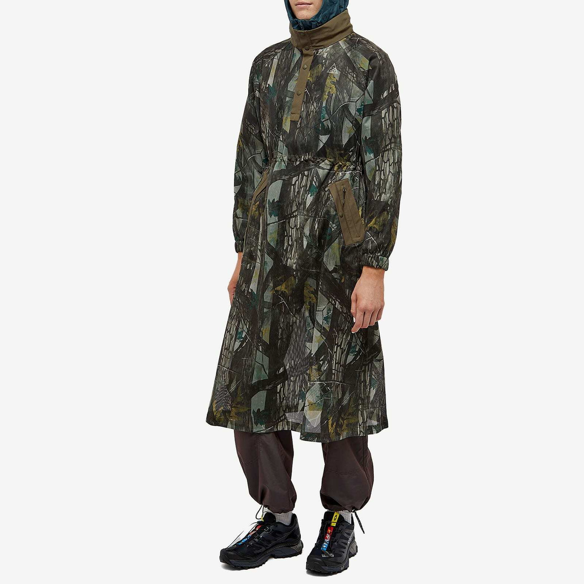 Snow Peak Women's Printed Insect Mesh Pullover Coat in Khaki