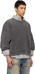 Acne Studios Gray Sweater Logo Patch Sweatshirt