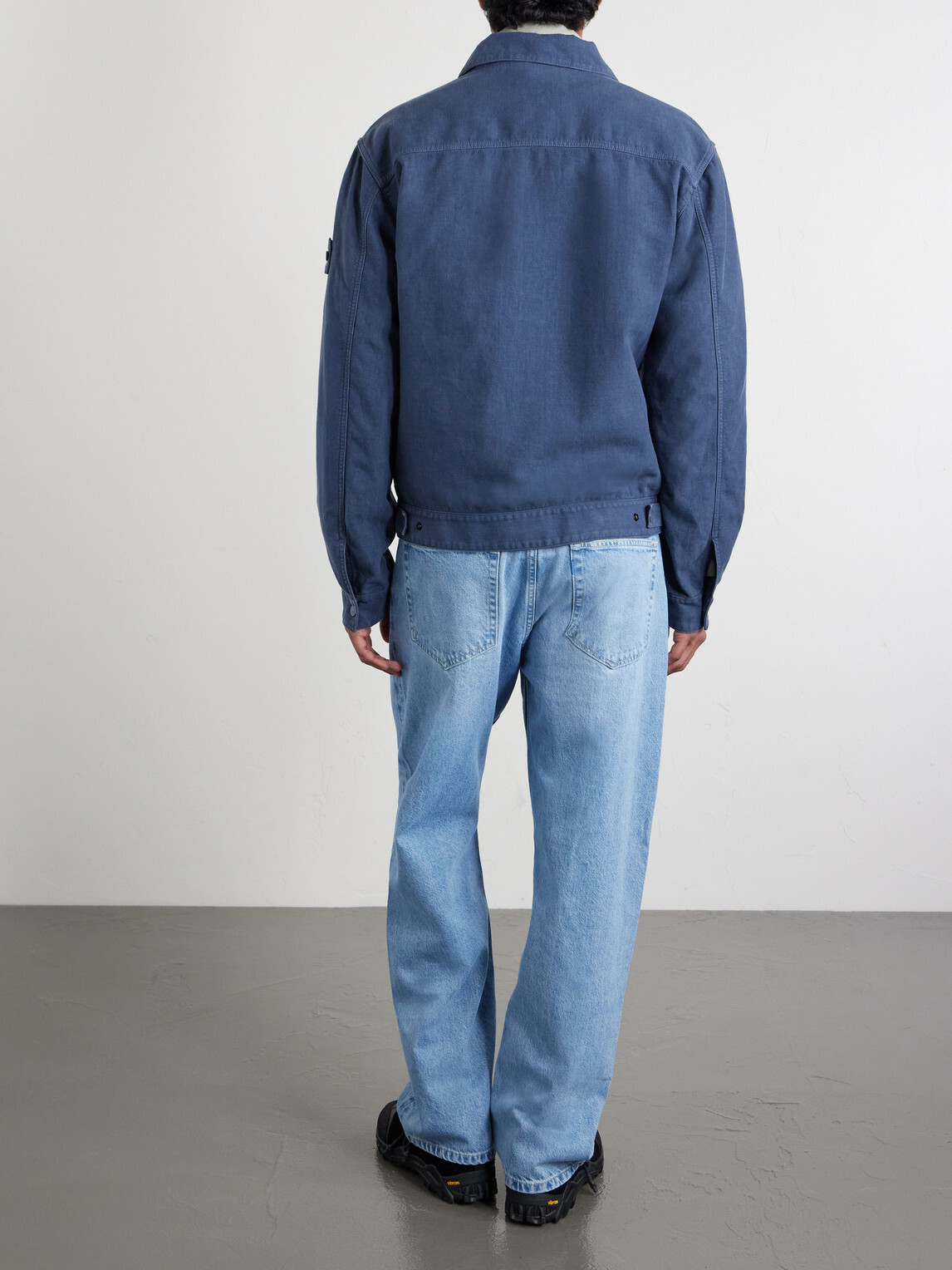 Stone Island - STONE ISLAND GHOST Linen-Blend Trucker Jacket - Blue
