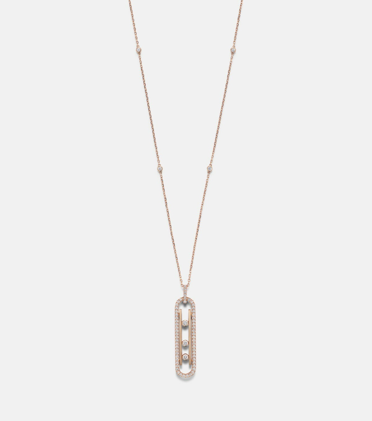 Messika Move 10th 18kt rose gold pendant necklace with diamonds
