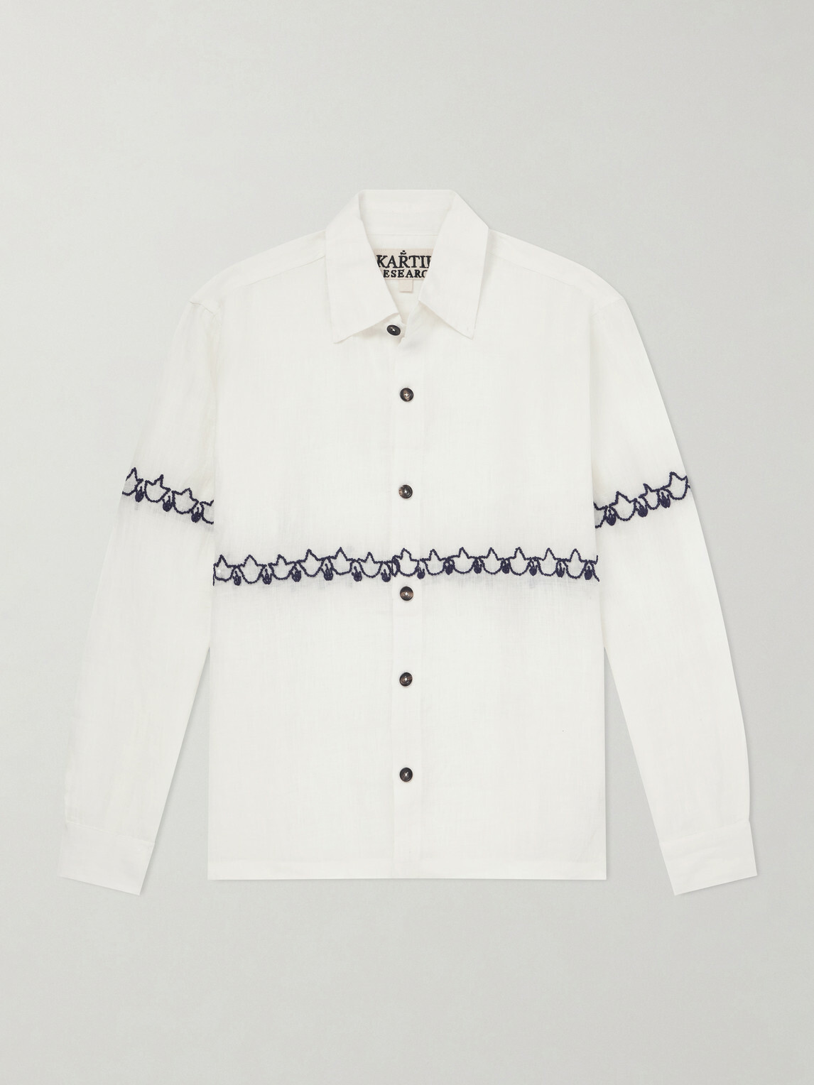 Kartik Research - Embroidered Linen Shirt - Neutrals Kartik Research