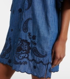 Zimmermann Embroidered cotton chambray minidress