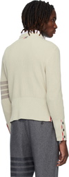 Thom Browne Beige Cotton Cardigan Stitch 4-Bar Sweater
