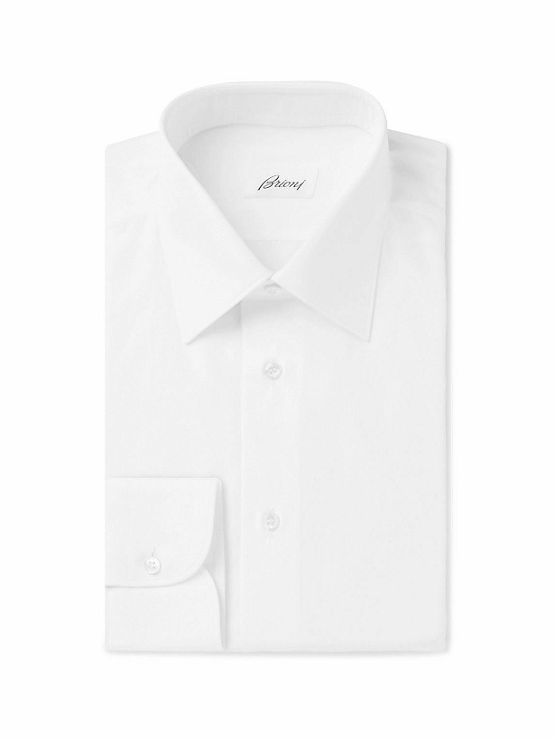 Photo: Brioni - White Cotton-Poplin Shirt - White