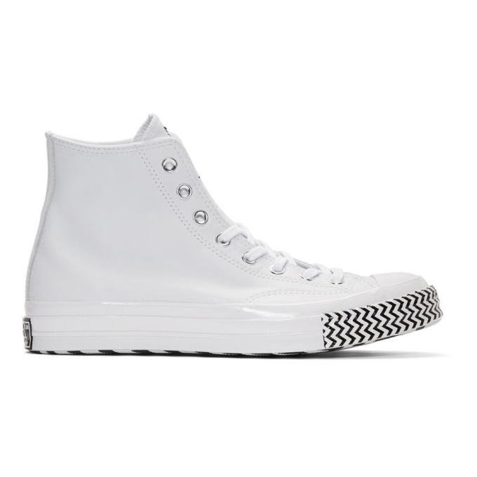 Photo: Converse White Leather Chuck 70 Mission V Hi Sneakers